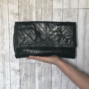 Black Eel Skin Clutch